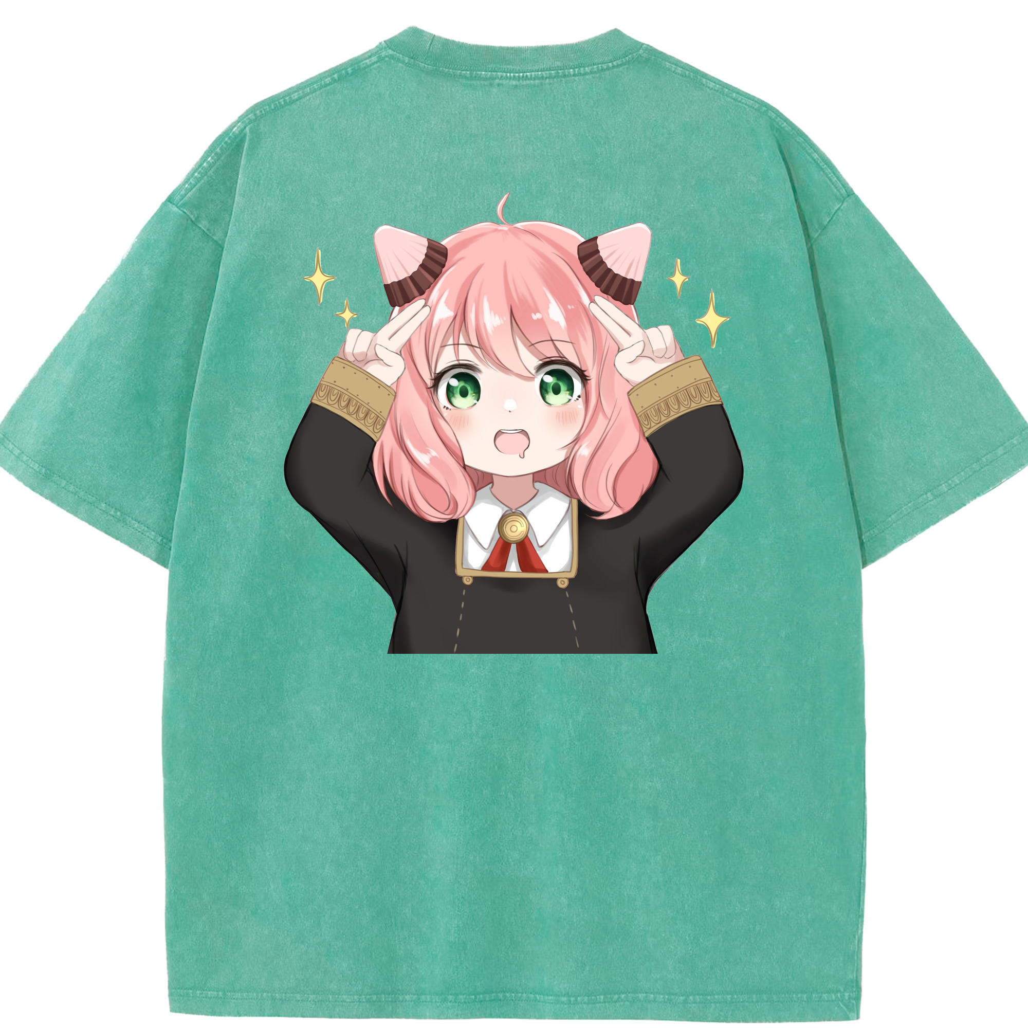 （画像用） SPY×FAMILY间谍家家酒 綿100% ヴィンテージ風 半袖Tシャツ（背面プリント）
